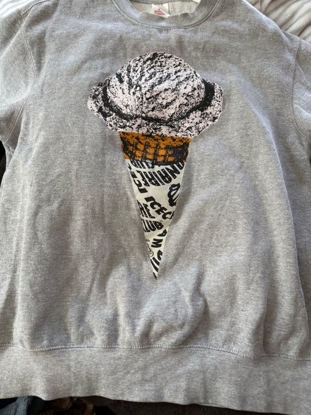 Billionaire Boys Club Gray Crewneck with Ice Cream Tag Graphic